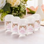 Etichetta personalizzata con amore e grazie floreale per disinfettante per le mani, set di 30 con testo e data Bomboniere per matrimonio di fidanzamento Regalo per la coppia