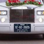 Personalized Romantic Just Married Wedding Car License Plate with Name and Date Wedding Anniversary Gift for Newlyweds Couple