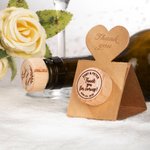 Personalized Engraved Monogram Name Initials Wood Wine Bottle Cork Stoppers with Pop-up Parper Stand Card Set of 15 Wedding Party Favors for Guest