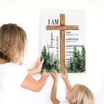 Henkilökohtainen Cross Raamatun jae Canvas maalaus teksti seinä sisustus ensimmäinen ehtoollinen ristiäiset kastaminen kaste lahja lapsille