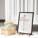 Personalized Floral Cross Bless Bible Verse Wooden Plaque Frame with Stand Name and Text Baptism First Communion Desk Decor Gift for Kids Girl