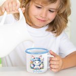 Personalisierte Floral Ostereier Hase Küken 12oz Emaille Becher mit Namen Ostern Party Geburtstag Geschenk für Jungen Mädchen
