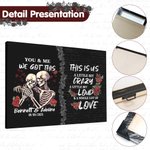 Gepersonaliseerd Rose Skelet Crazy Love You and Me We Got This Canvas Schilderij met Naam Datum Gotisch Muurkunst Verjaardag Verjaardagscadeau voor Paar