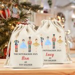 Henkilökohtainen söpö Nutcracker keiju baletti tyttö kiristysnauha kangas lahja laukku nimi loma puolue suosii lahja lapsille perheelle