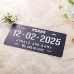 Personalized Romantic Just Married Wedding Car License Plate with Name and Date Wedding Anniversary Gift for Newlyweds Couple