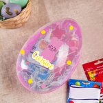 Spersonalizowane jajko wielkanocne Cute Bunny Dot Design Fillable Jumbo Easter Egg z imieniem i nazwiskiem Wypełniacz kosza wielkanocnego Prezent na przyjęcie wielkanocne dla dzieci