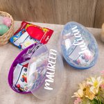 Huevo de Pascua Jumbo Rellenable Personalizado Estilo Sencillo Nombre Multicolor Rellenables Cesta de Navidad Pascua Cumpleaños Fiesta Regalos para Niños