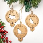 Ornement en Bois Personnalisé avec Nom Texte et Silhouette de Chat Décoration Maison Bureau Cadeau Noël pour Amoureux de Chats et Amis