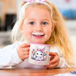 Personalisierte Floral Ostereier Hase Küken 12oz Emaille Becher mit Namen Ostern Party Geburtstag Geschenk für Jungen Mädchen