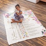 Couverture Douce Chaude Personnalisée avec Nom et Texte Motif Croix Florale Verset Biblique Cadeau de Baptême Confirmation pour Enfant Chrétien