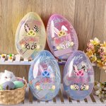 Spersonalizowane jajko wielkanocne Cute Bunny Leopard Print Fillable Jumbo Easter Egg z imieniem Party Favor Egg Hunting Easter Hamper Gift for Boys Girls