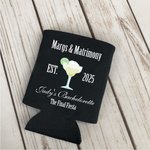 Personalised Margs and Matrimony 12oz-16oz Can Cooler with Year and Text Set of 12 Bachelorette Party Favors Bridal Shower Gift for Her