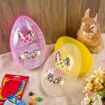 Spersonalizowane jajko wielkanocne Cute Bunny Leopard Print Fillable Jumbo Easter Egg z imieniem Party Favor Egg Hunting Easter Hamper Gift for Boys Girls