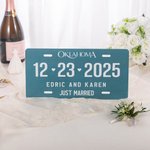 Personalized Romantic Just Married Wedding Car License Plate with Name and Date Wedding Anniversary Gift for Newlyweds Couple
