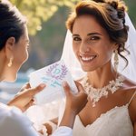 Personalisierte 100% Baumwolle etwas blaue Olivenzweige Spitze Taschentuch mit gestickten Initialen Braut Dusche Keepsake Hochzeitsgeschenk für Braut