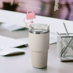 Personalized Beach Bag Straw Cover Topper with Initial Charm Accessories for Stanley Tumbler Birthday Party Favors Gift for Women