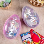 Huevo de Pascua Jumbo Rellenable Personalizado Estilo Sencillo Nombre Multicolor Rellenables Cesta de Navidad Pascua Cumpleaños Fiesta Regalos para Niños