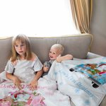 Personalized Baby's First Christmas Blanket Cute Animal on Gift Lorry Sofa Blanket with Name Holiday Home Decoration Christmas Gift for Family Kid