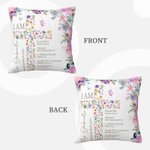 Taie d'Oreiller Personnalisée avec Nom Croix Florale Mots Bible Cadeau Premier Baptême Communion pour Fille Filleule