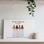 Personalized Bride Cheers with Bridesmaids Canvas Painting with Name Date and Blessing Quote Wedding Bridal Shower Bachelorette Party Gift for Bride