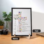 Personalized Floral Cross Bless Bible Verse Wooden Plaque Frame with Stand Name and Text Baptism First Communion Desk Decor Gift for Kids Girl