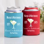 Personalised Margs and Matrimony 12oz-16oz Can Cooler with Year and Text Set of 12 Bachelorette Party Favors Bridal Shower Gift for Her