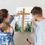 Henkilökohtainen Cross Raamatun jae Canvas maalaus teksti seinä sisustus ensimmäinen ehtoollinen ristiäiset kastaminen kaste lahja lapsille