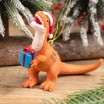 Adorno de Navidad personalizado de simulación de dinosaurio con nombre y año grabados Regalo de cumpleaños de Navidad para niños