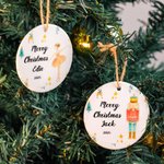 Personalized Ceramic Nutcracker and Sugar Plum Fairy Family Christmas Ornament