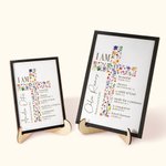 Personalized Floral Cross Bless Bible Verse Wooden Plaque Frame with Stand Name and Text Baptism First Communion Desk Decor Gift for Kids Girl