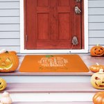 Personalised Pumpkin Word Cloud Doormat with Text Birthday Fall Gift for Friend Family