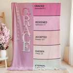 Personalized God Says I Am Name Meaning on Bible Verse Colourful Soft Throw Blanket Baptism Confirmation Christmas Gift for Christians Family Kids