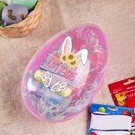 Spersonalizowane jajko wielkanocne Cute Bunny Leopard Print Fillable Jumbo Easter Egg z imieniem Party Favor Egg Hunting Easter Hamper Gift for Boys Girls