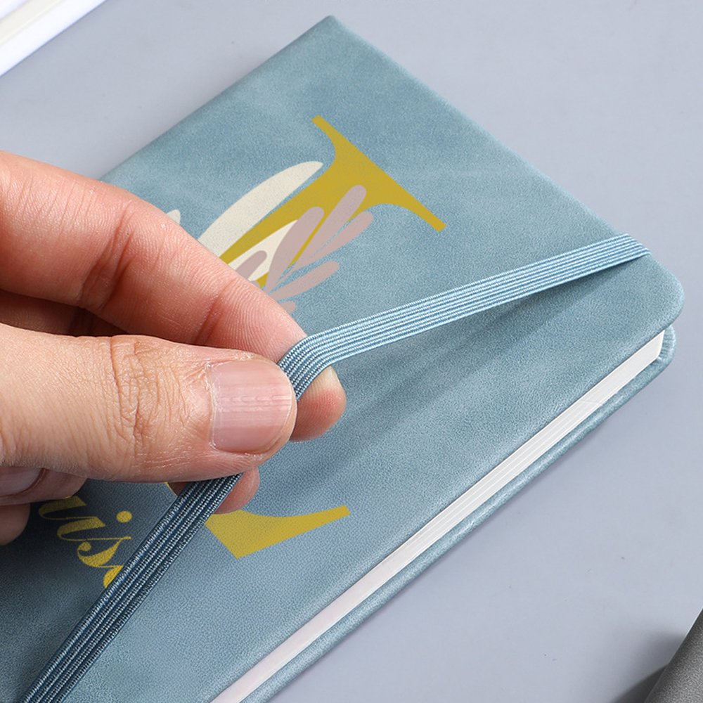 Cuaderno de bolsillo personalizada cuero de PU A7 con inicial floral y nombre accesorio de viaje regalo de fiestas para oficinistas y profesores 4