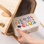 Personalised Cool Sisters Club Cartoon Character Two-layer PU Leather Jewellery Box with Name Portable Travel Essential Birthday Gift for Women Girls