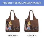 Personalizada Nacimiento Flor Corona Caricatura Personaje Bolsa Tote con Nombre Uso Diario Día de la Madre Cumpleaños Regalo para Mujeres
