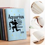 Personalised Positive Zodiac Character Traits Name A5 Notebook with 100 Lined Pages Birthday Self Affirmation Gift for Constellation Lovers Friends