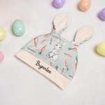 Personalized My First Easter Bunny Name Soft Baby Bodysuit Pants Swaddle Hat Set Holiday Outfit Easter Birthday Baby Shower Gift for Newborns