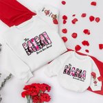 Sudadera Personalizada Leopardo Rosa Corazón Título Vaca Highland Niño Adulto a Juego con 1-8 Nombres Cumpleaños Día de la Madre Regalo para Mamá Abuela