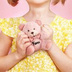 Orsacchiotto di peluche personalizzato con papillon e nome, motivo a quadri - Regalo di baby shower e compleanno per bambini