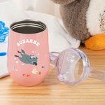 Spersonalizowany kubek niekapek Cute Animal Underwater World 10oz z imieniem i uchwytem Prezent urodzinowy dla dzieci na baby shower