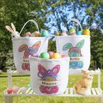 Personalisierte niedliche Hase Osterei Korb mit Namen Ostern Party Geburtstag Geschenk für Jungen Mädchen