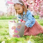 Personalisierte niedliche Hase Osterei Korb mit Namen Ostern Party Geburtstag Geschenk für Jungen Mädchen
