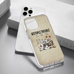 Personalisierte Trouble Maker Haustier Thema TPU Slim Phone Case mit Namen und Wandfliese Hintergrund Geschenk für Hund Katze Liebhaber