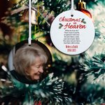 Adorno personalizado de cerámica con foto Navidad en el cielo Decoración del árbol de Navidad Regalo conmemorativo para la familia