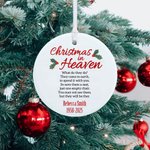 Adorno personalizado de cerámica con foto Navidad en el cielo Decoración del árbol de Navidad Regalo conmemorativo para la familia