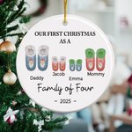 Personalizzato Il nostro primo Natale come famiglia di tre adorabili ornamenti natalizi da appendere all'albero Regalo decorativo per la famiglia