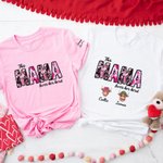 Sudadera Personalizada Leopardo Rosa Corazón Título Vaca Highland Niño Adulto a Juego con 1-8 Nombres Cumpleaños Día de la Madre Regalo para Mamá Abuela