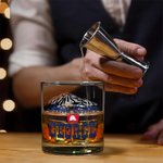Personalisierte 16oz blauen Kragen Druck Whiskey Glas mit Namen Bar Glaswaren Vatertag Geschenk für Opa Papa