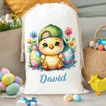 Personalisierte niedlichen Cartoon Kaninchen Küken Ostern Drawstring Geschenk Tasche mit Namen Geburtstag Ostern Party Geschenk für Kinder Familie